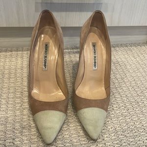 Authentic Manila Blahnik Two Toned Suede Pumps